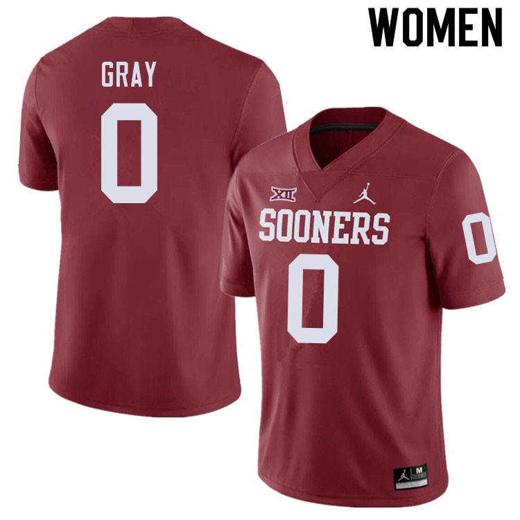 Women #0 Eric Gray Oklahoma Sooners College Football Jerseys Sale-Crimson - Click Image to Close